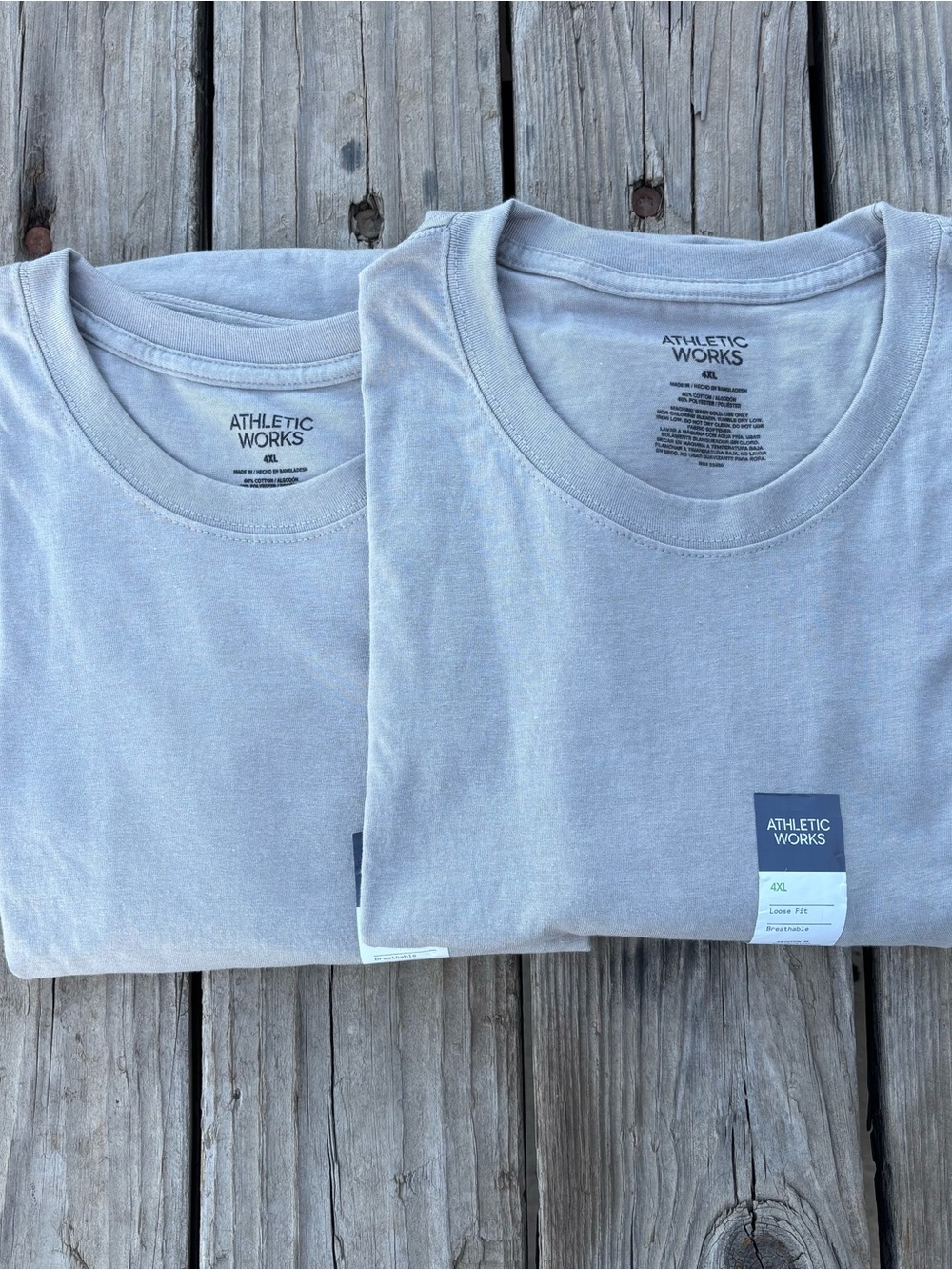 Athletic Works Men's Crew Neck T-Shirts 2 pack— Light Brown